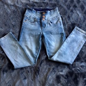 High rise sculpting skinny jeans